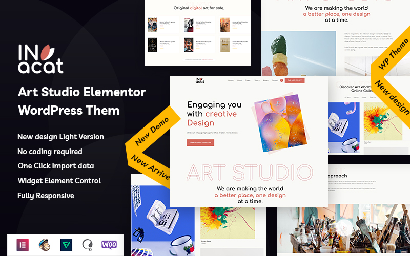 Invacat - Art Studio Elementor WordPress Theme