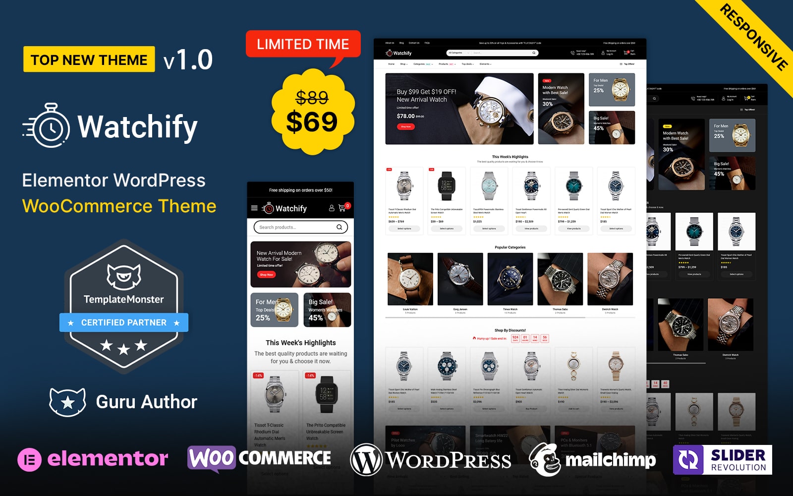 Watchify - Watches and Jewelry Store Elementor Woocommerce Theme
