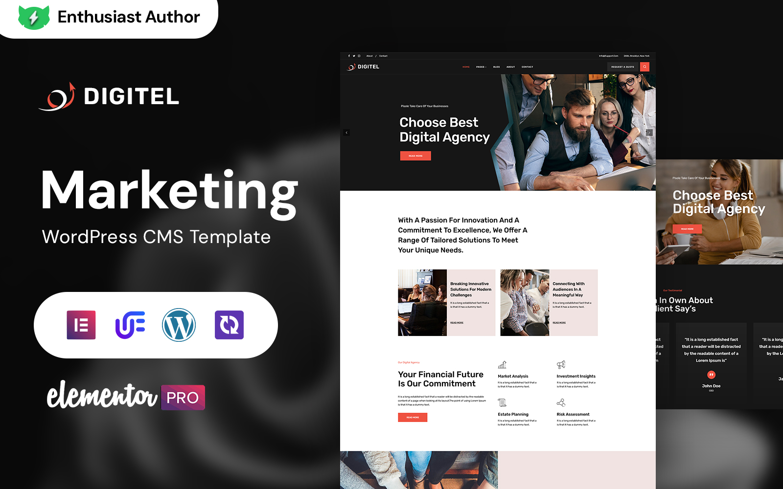 Digitel - Business Marketing WordPress Elementor Theme