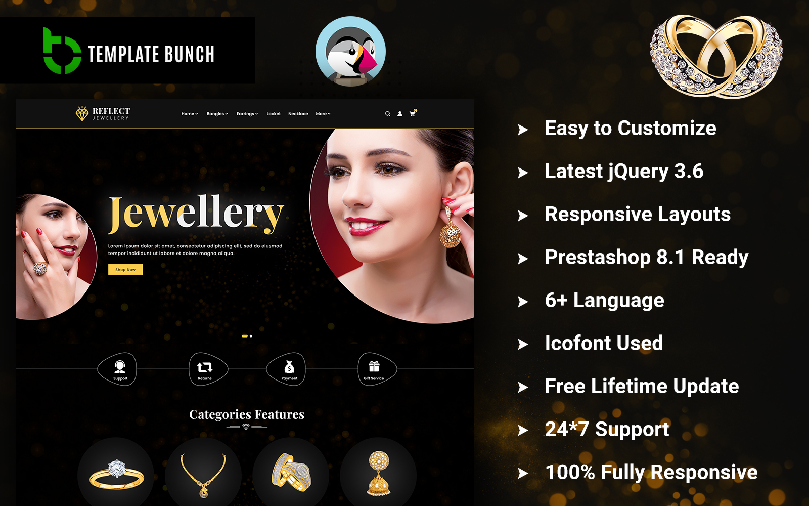 Reflect Jewellery - Responsive Prestashop Theme for eCommerce