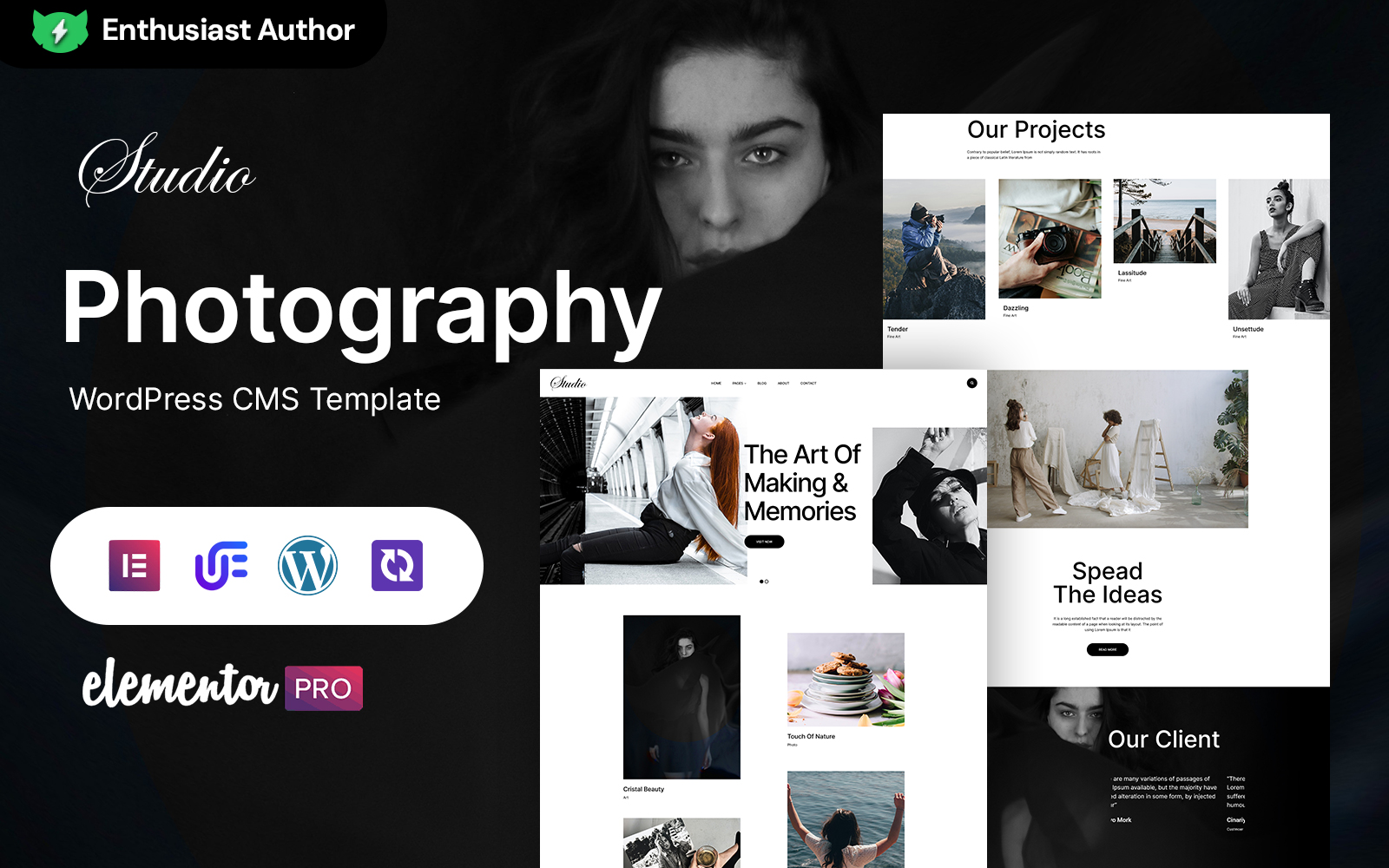 Studio - Photography Portfolio Elementor WordPress Theme