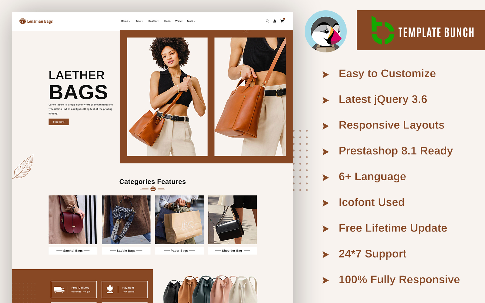 Lensman Bags - Responsive Prestashop Theme for eCommerce
