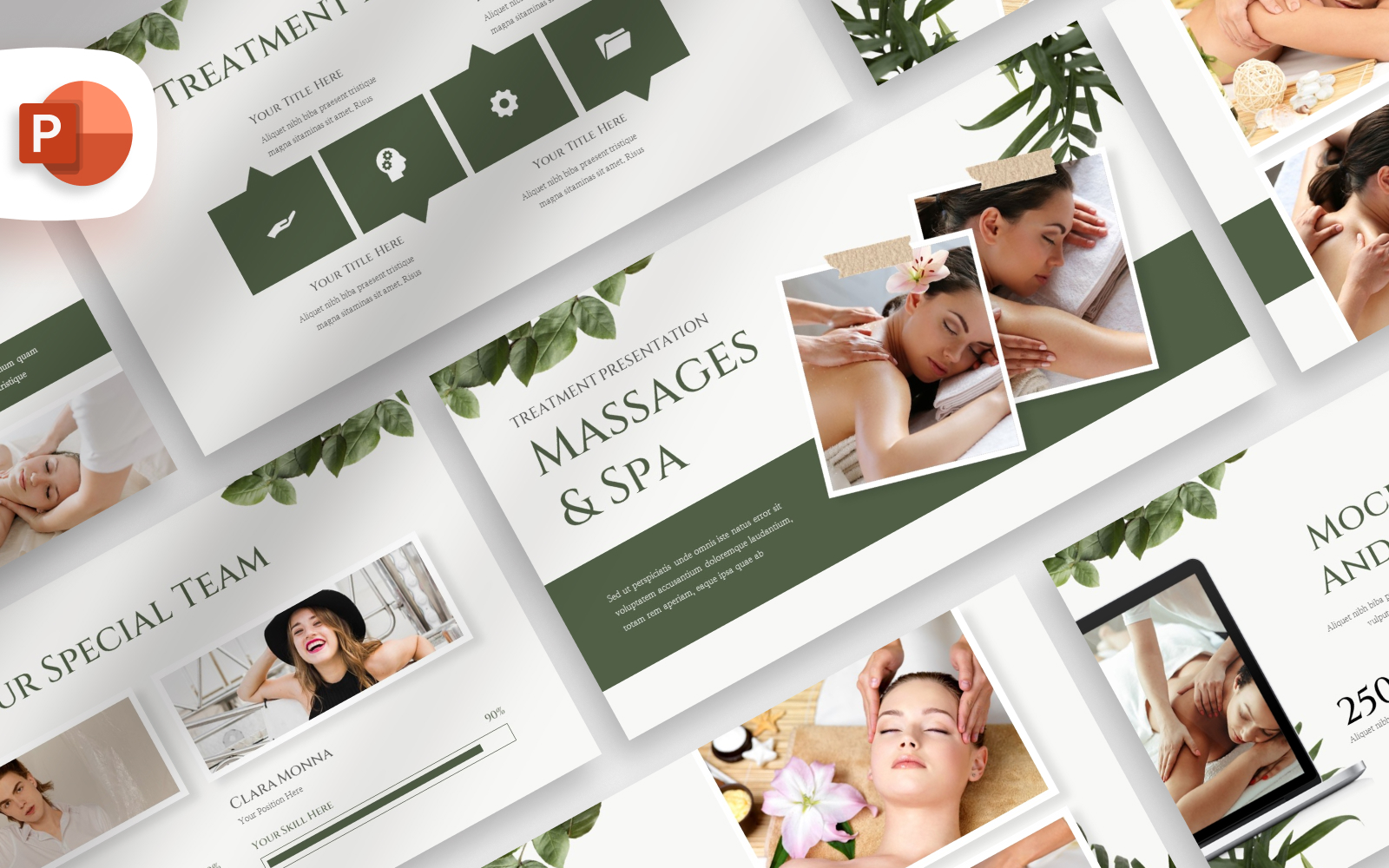 Massages and Spa Center PowerPoint Template