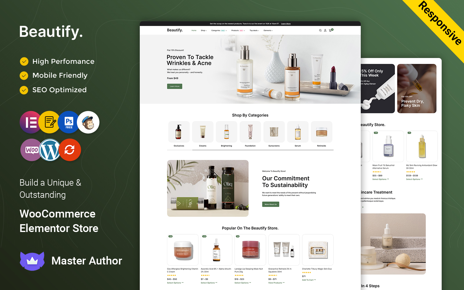 Beautify – Beauty and Cosmetic Elementor WooCommerce Store
