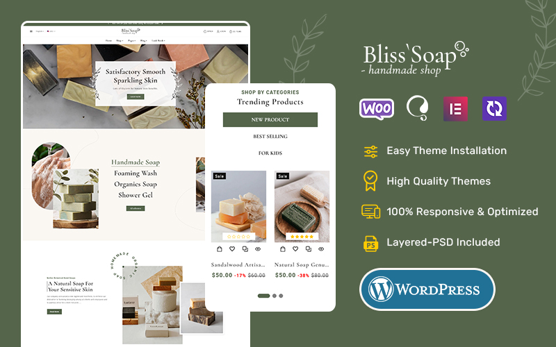 BlissSoap - WooCommerce Crafted Theme for Handmade Soap, Soy Candle, Artistic Makers