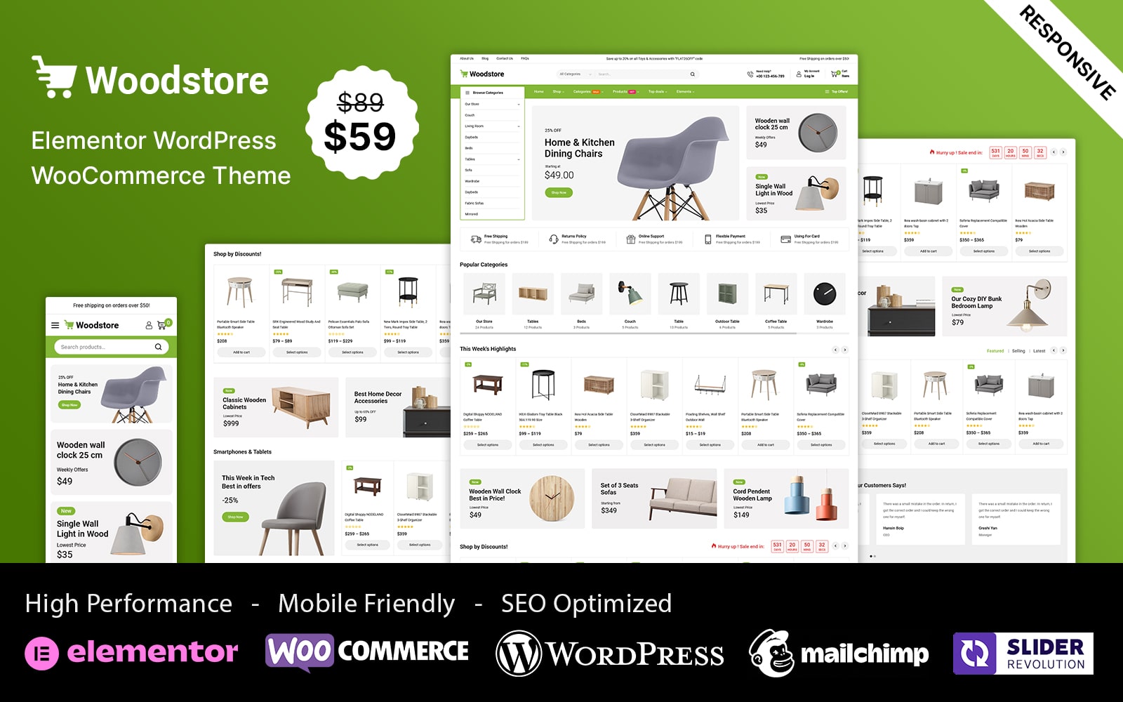 WoodStore - Furniture Mega Store WooCommerce Elementor Theme