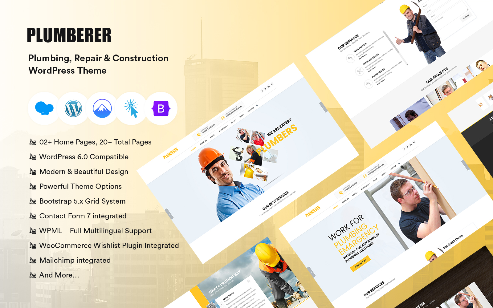 Plumberer - Plumbing, Repair & Construction WordPress Theme