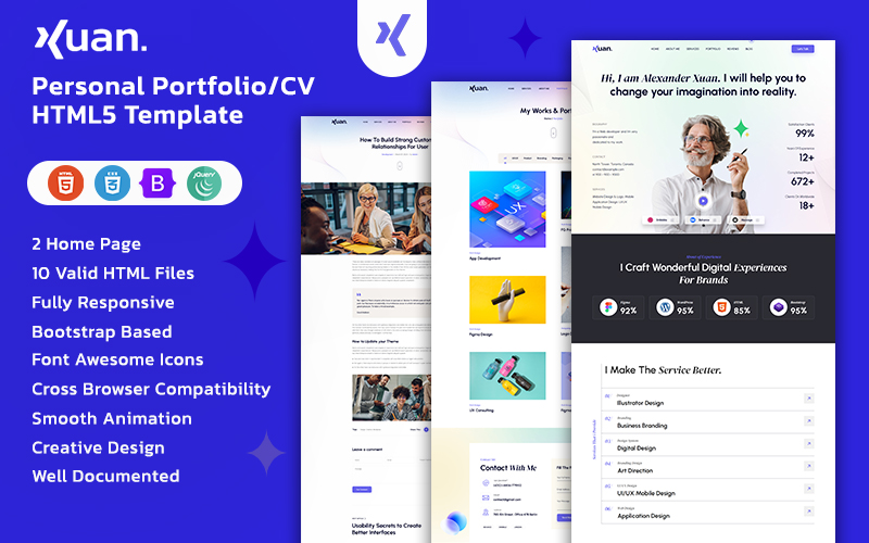Xuan - Personal Portfolio/CV HTML Template