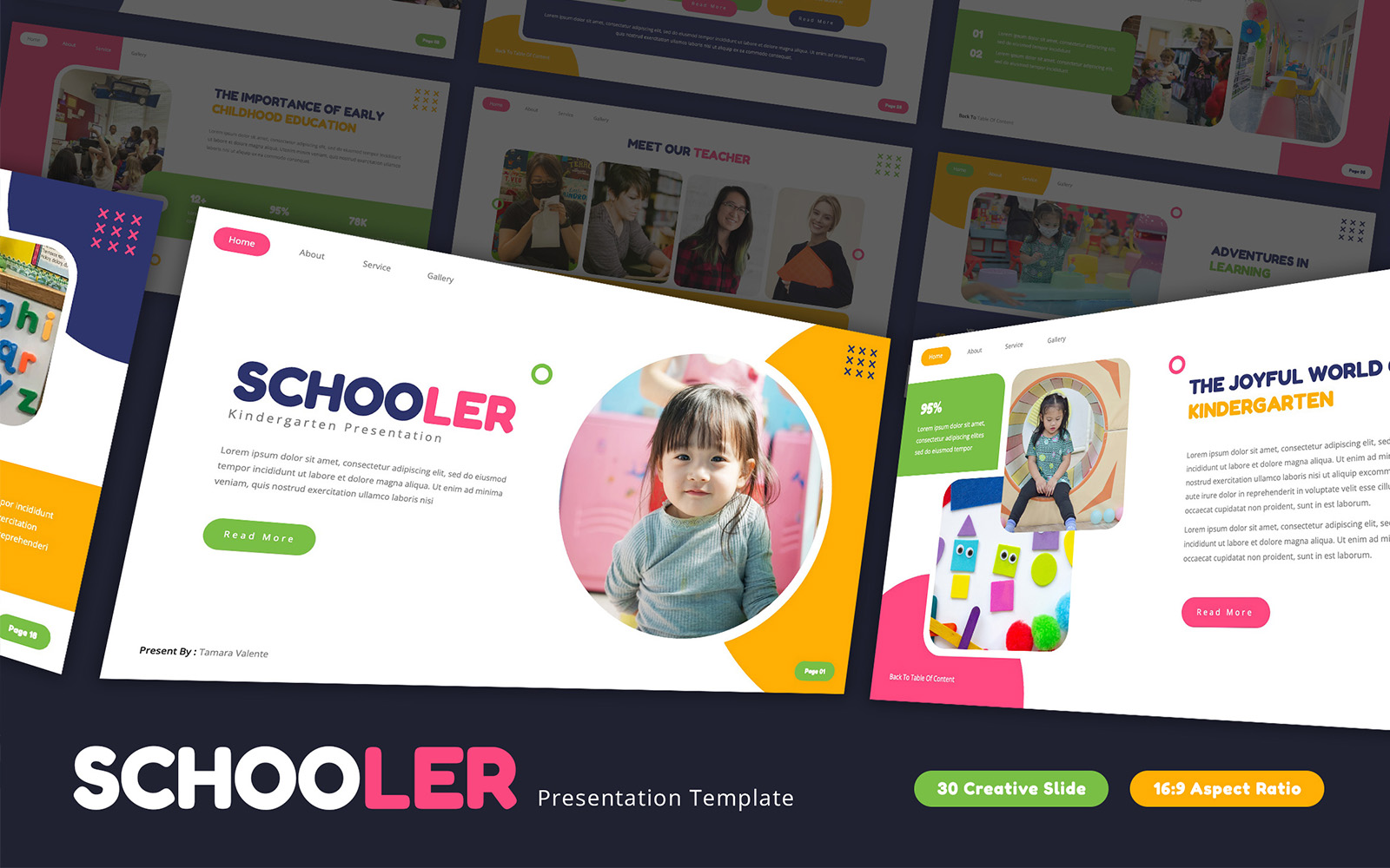 Schooler - Kindergarten PowerPoint Template