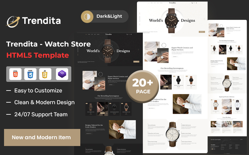 Trendita – Watch Store and eCommerce  HTML5 Template