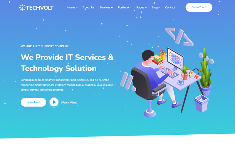 Techvolt - IT Services & Technology Solutions HTML5 Responsive Website Template