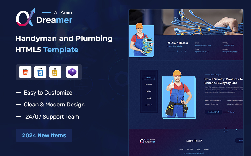 Dreamer - Handyman and Plumbing Personal HTML Template