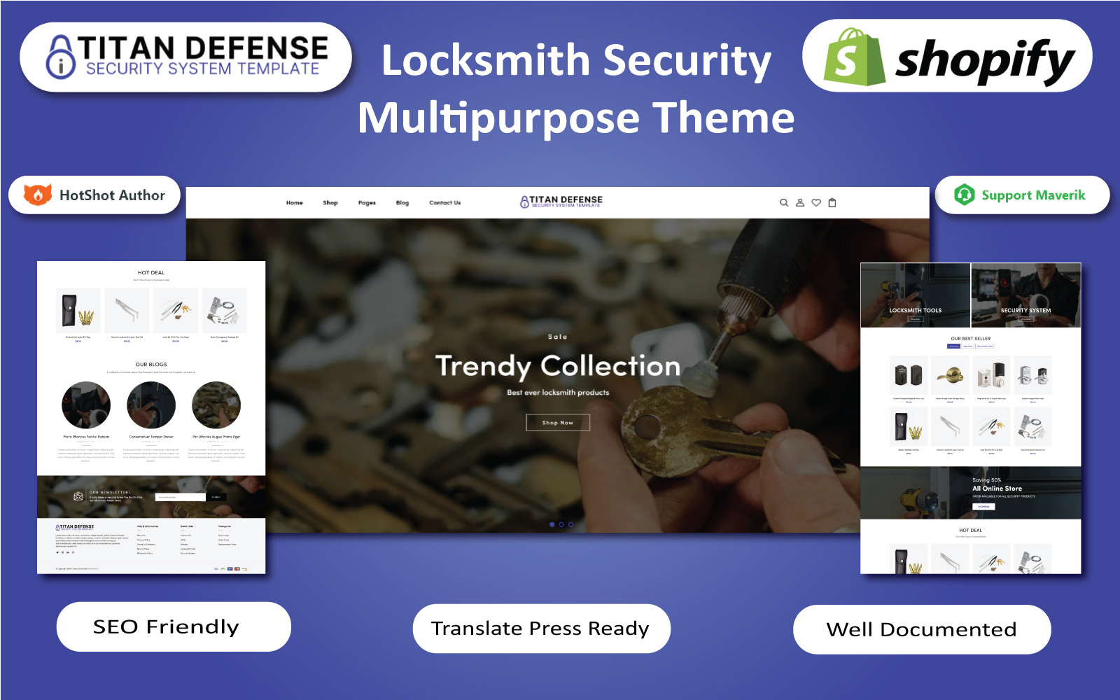 Titan Defense - Locksmith & Security System Products Shopify Theme