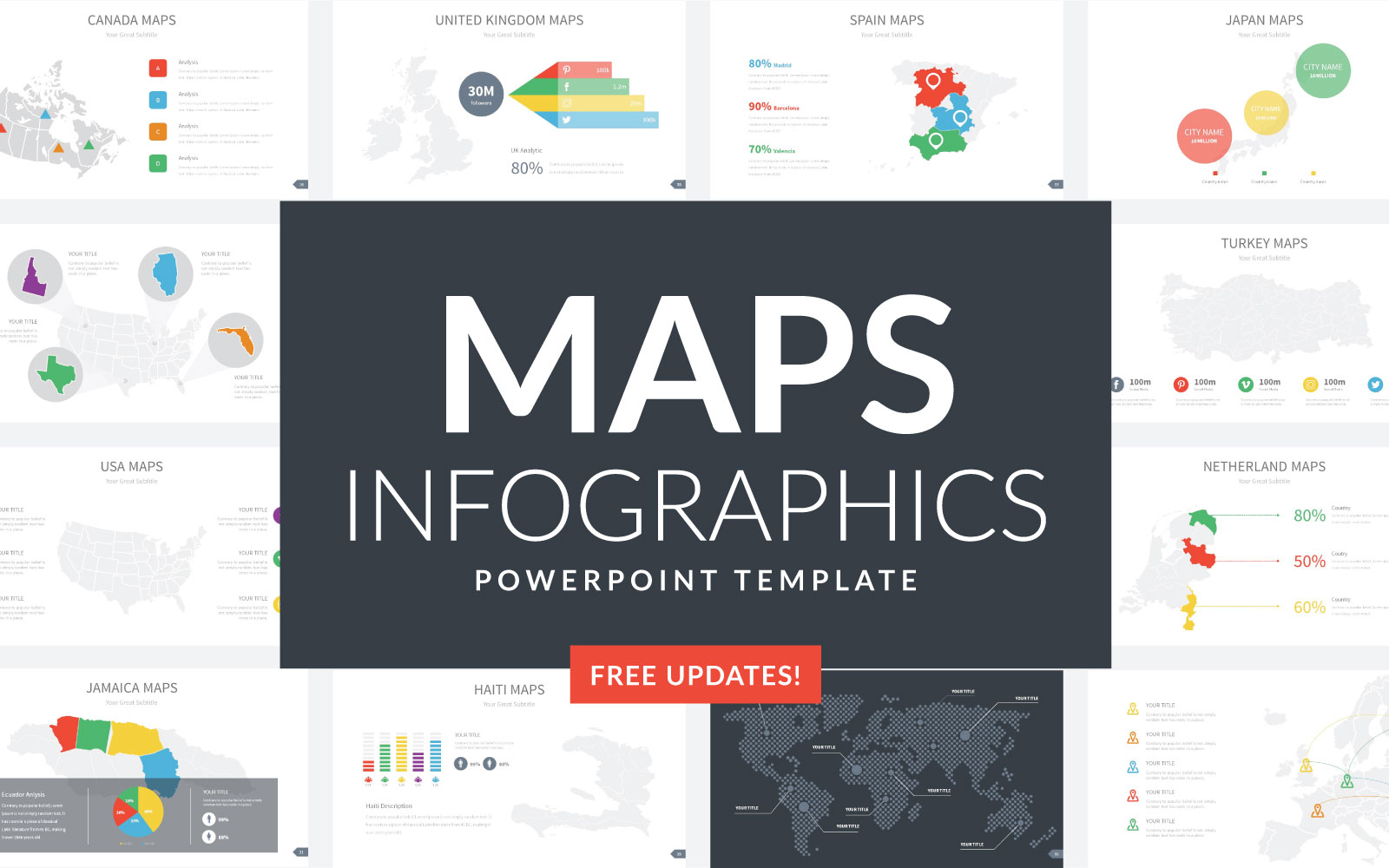 Maps Infographic Slides - PowerPoint Template