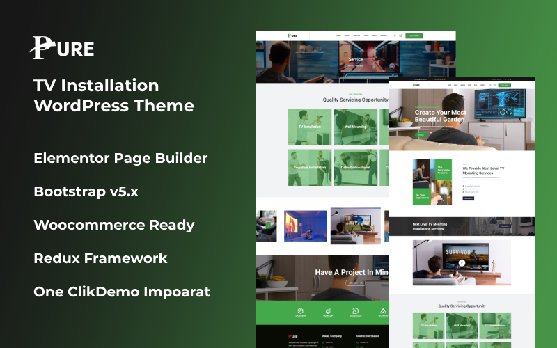 Pure - Tv Installation Wordpress Theme