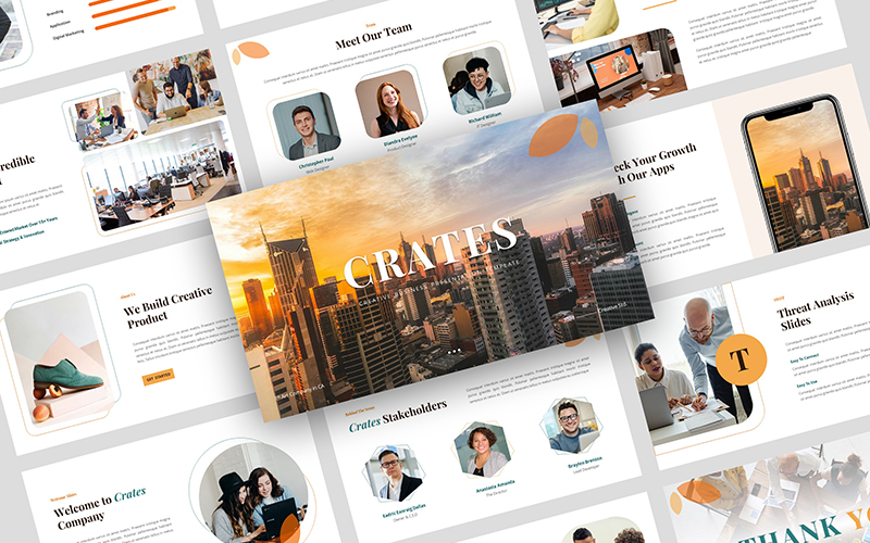 Crates Creative Business PowerPoint Template