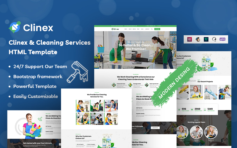 Clinex – Cleaning Services Responsive Website Template