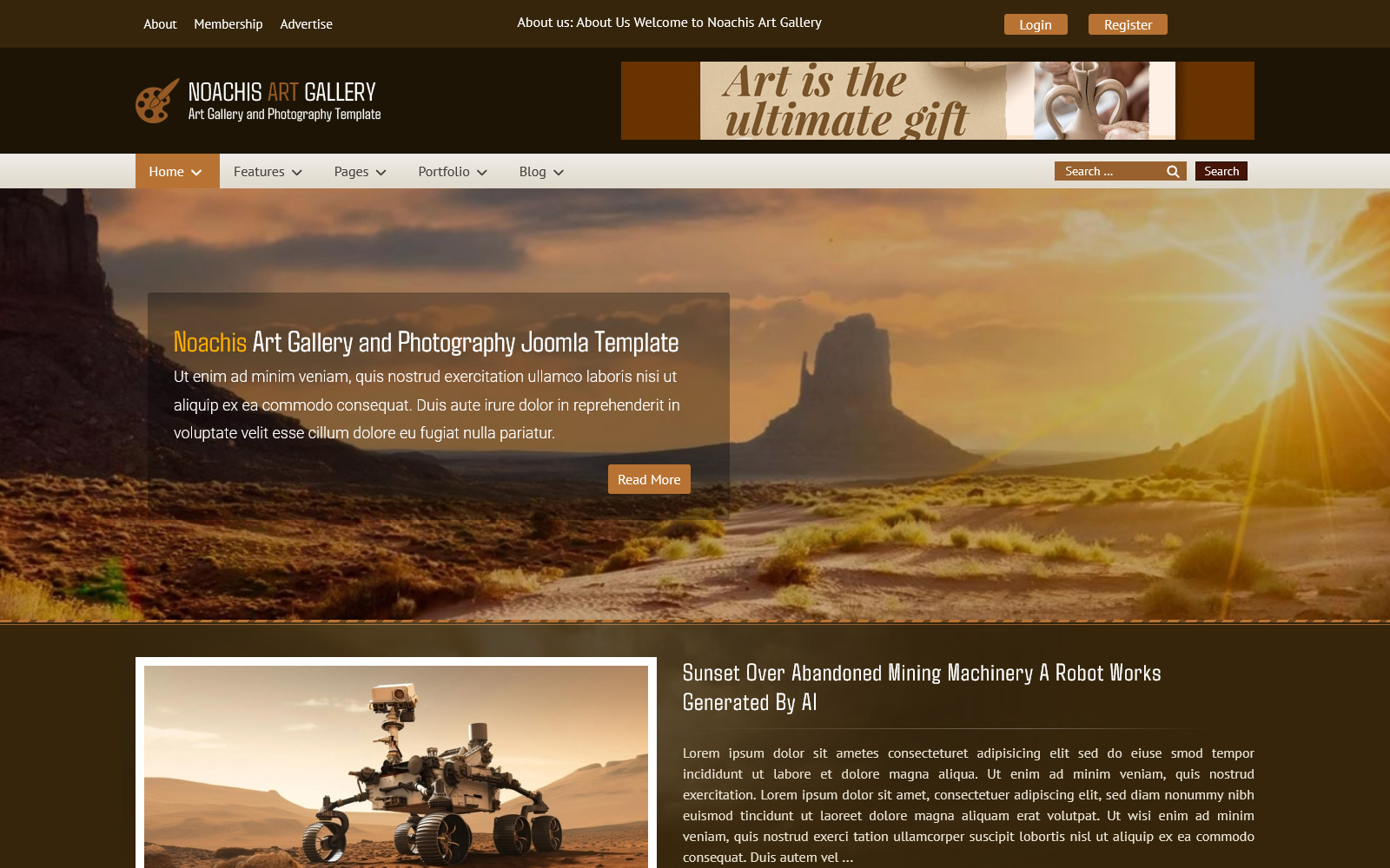 Noachis Art Gallery and  Photography Joomla 5 and 4 Template
