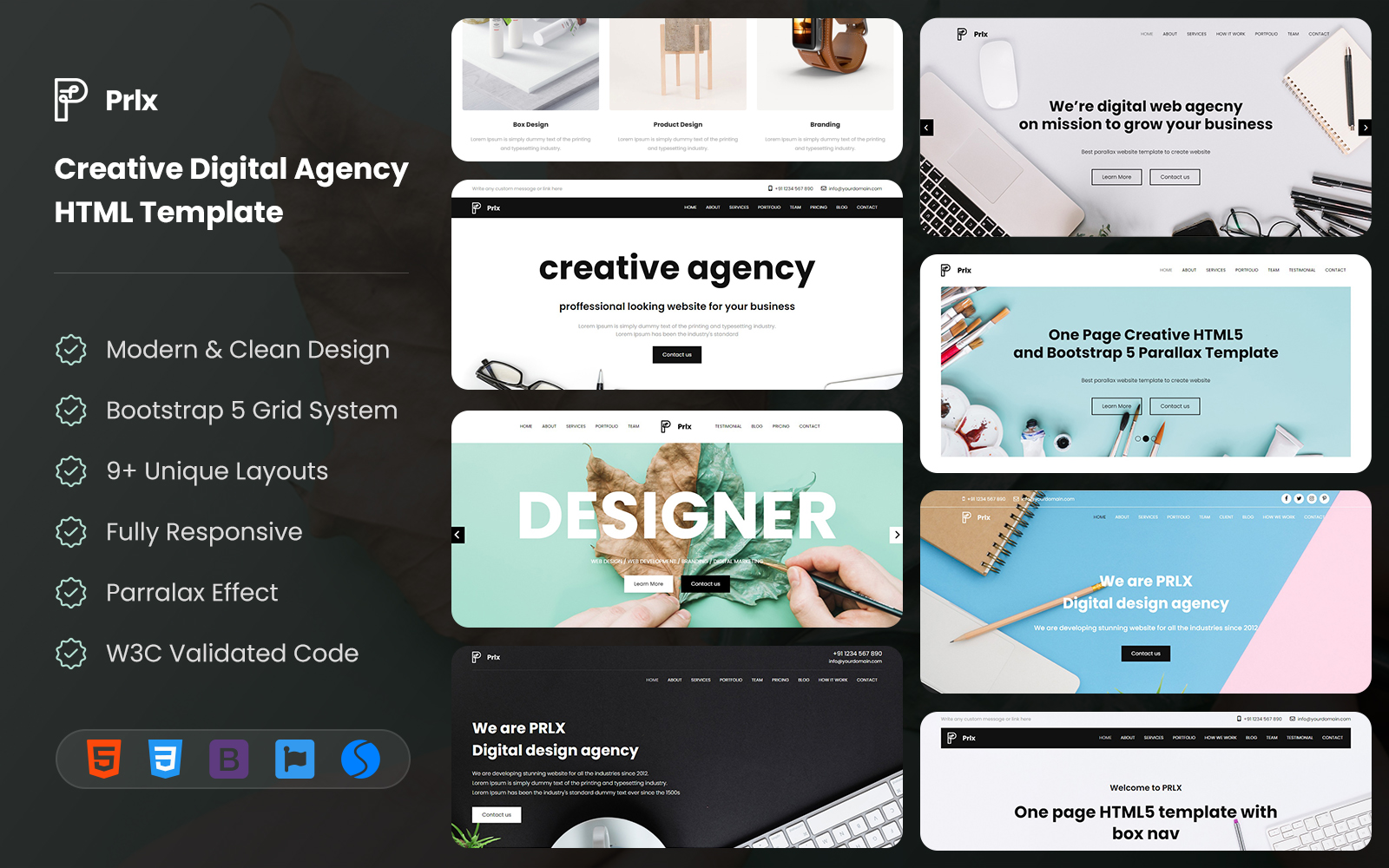 Prlx - Creative Digital Agency HTML Template