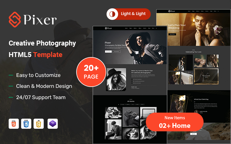 Pixer – Creative Photography HTML5 Template