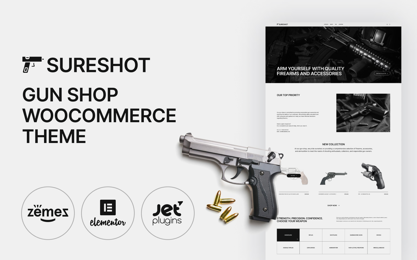 SureShot - Gun Shop, Shooting Club and Weapon WooCommerce Theme