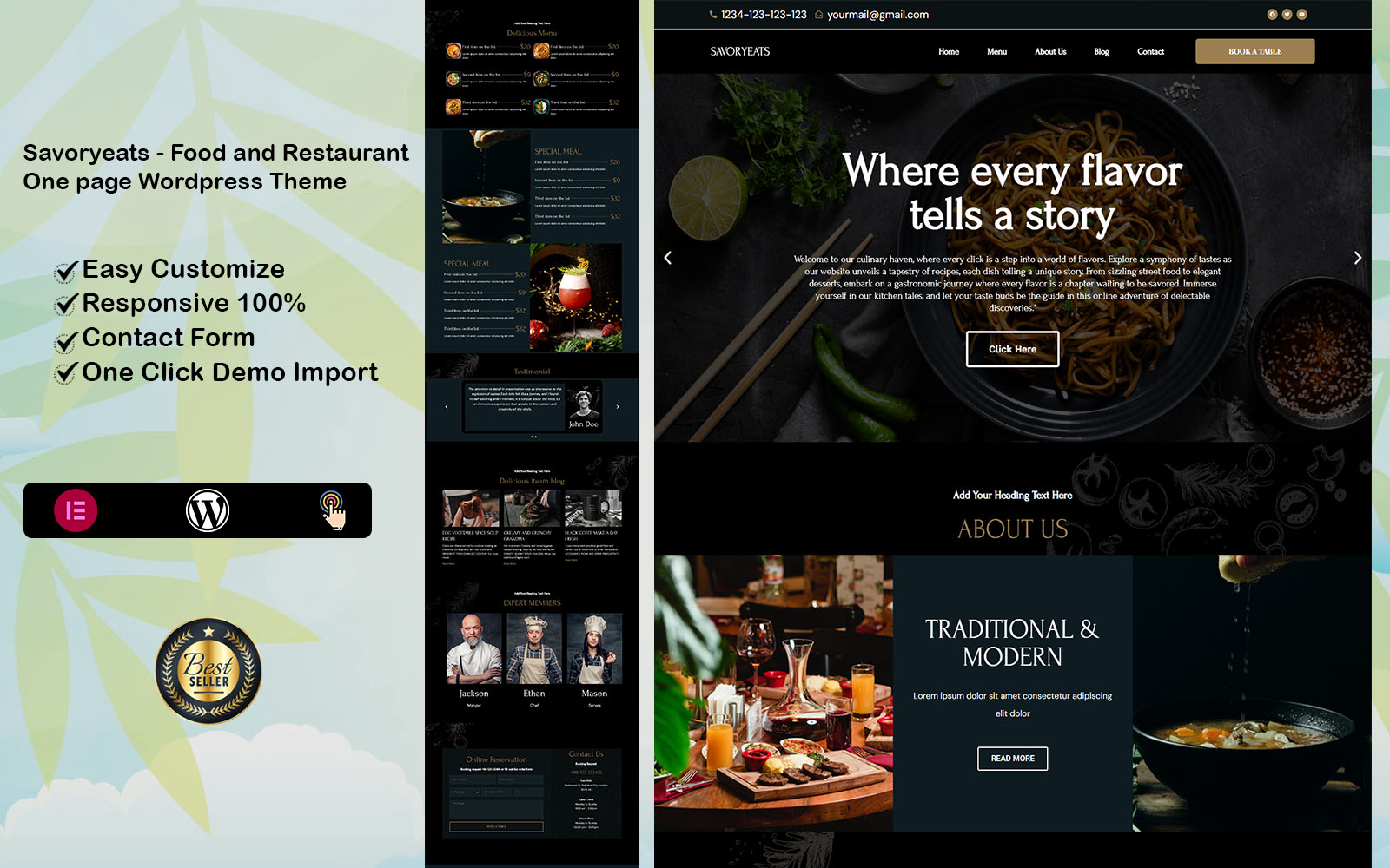 Savoryeats - Food and Restaurant WordPress Theme