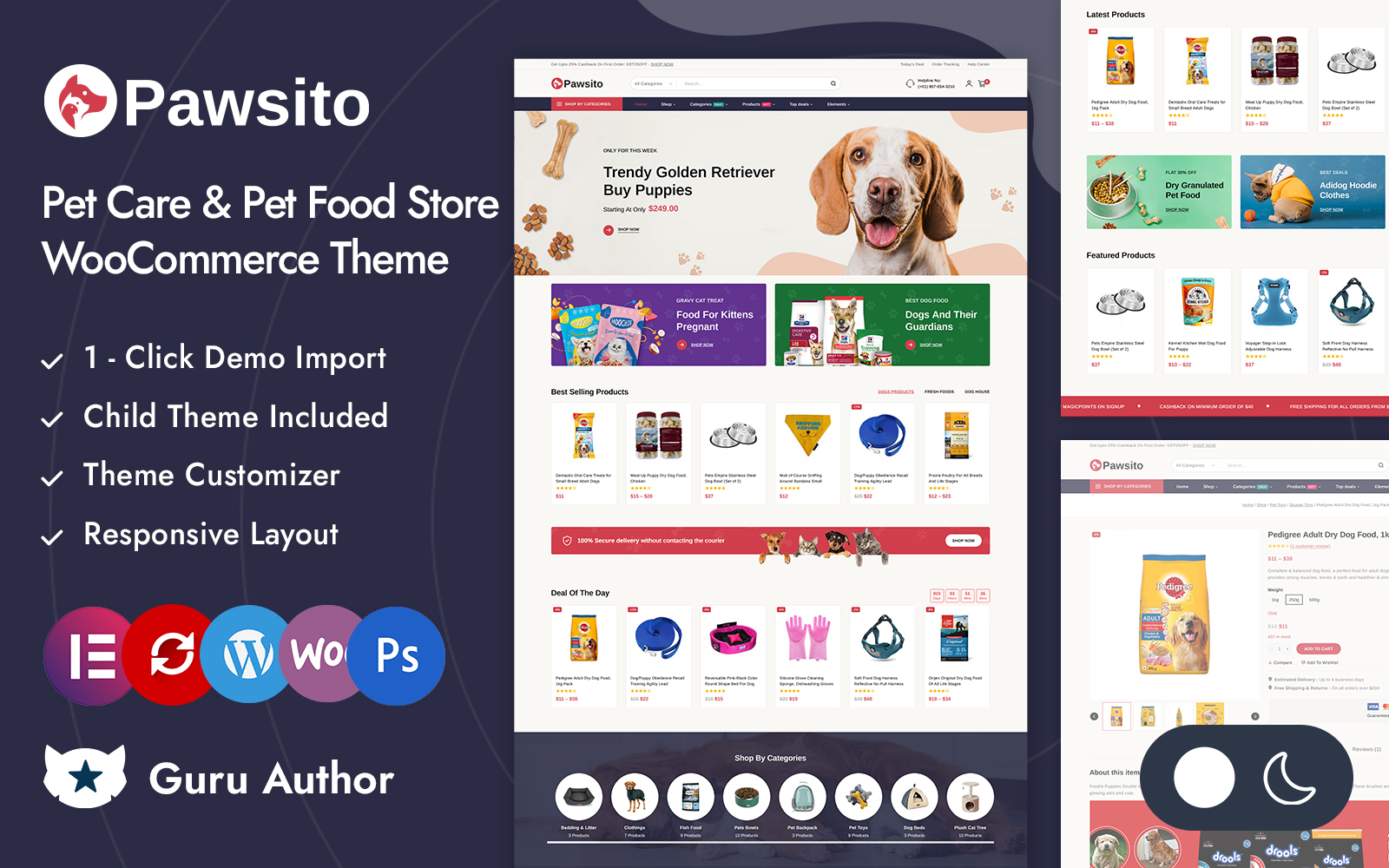 Pawsito - Pets Food and Accessories Store Elementor WooCommerce Responsive Theme