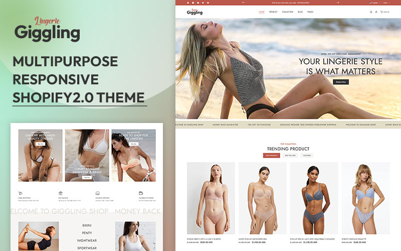 Giggling - Lingerie & Bikini, Inner Wear Fashion Multipurpose Shopify 2.0 Responsive Theme