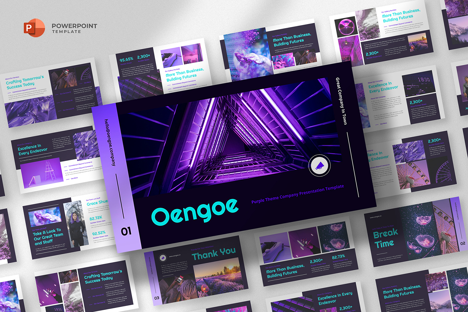 Oengoe - Black & Purple Powerpoint Template