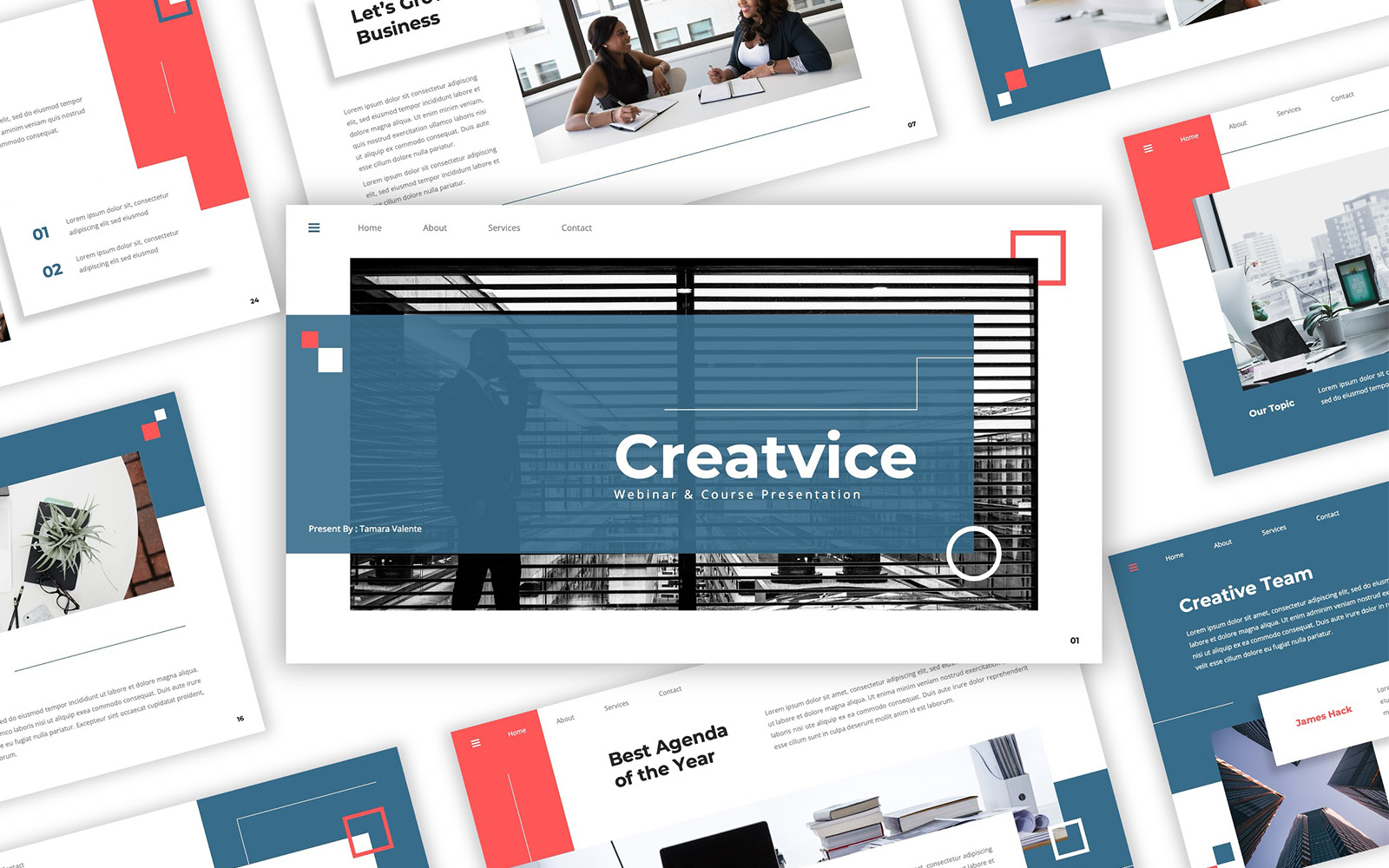 Creatvice - Webinar & E Course PowerPoint Template