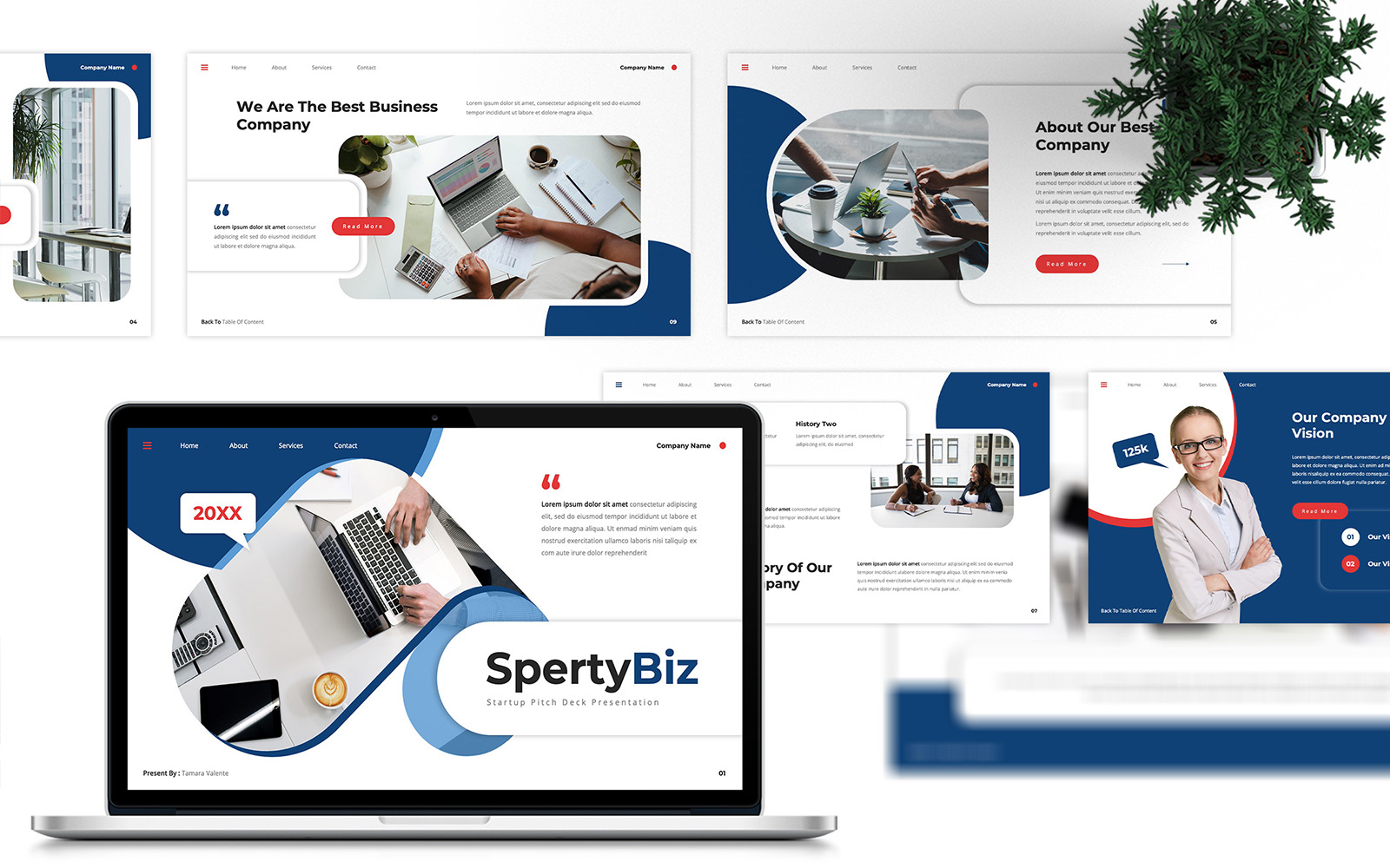 SpertyBiz - Startup Pitch Deck PowerPoint Template