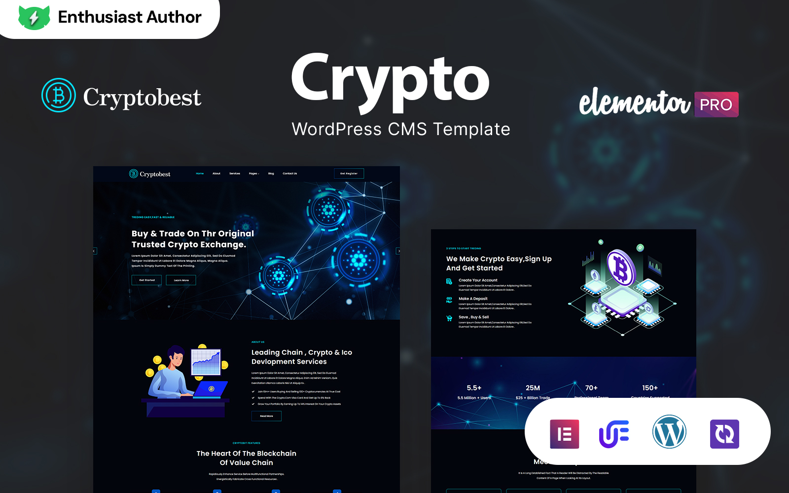CryptoBest - Cryptocurrency And Bitcoin WordPress Elementor Theme