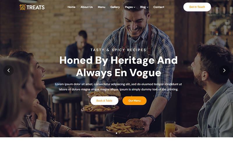 Treats - Food & Resturant HTML5 Responsive Website Template