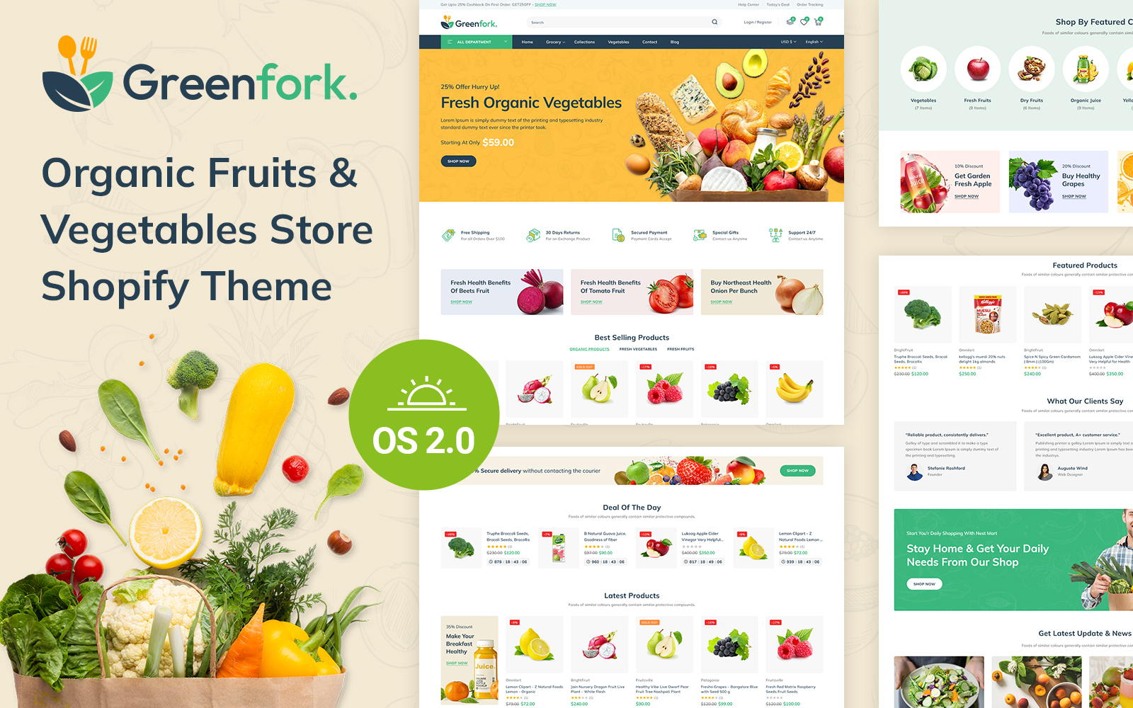 Greenfork - Vegetable and Fruits Store Shopify 2.0 Responsive Theme