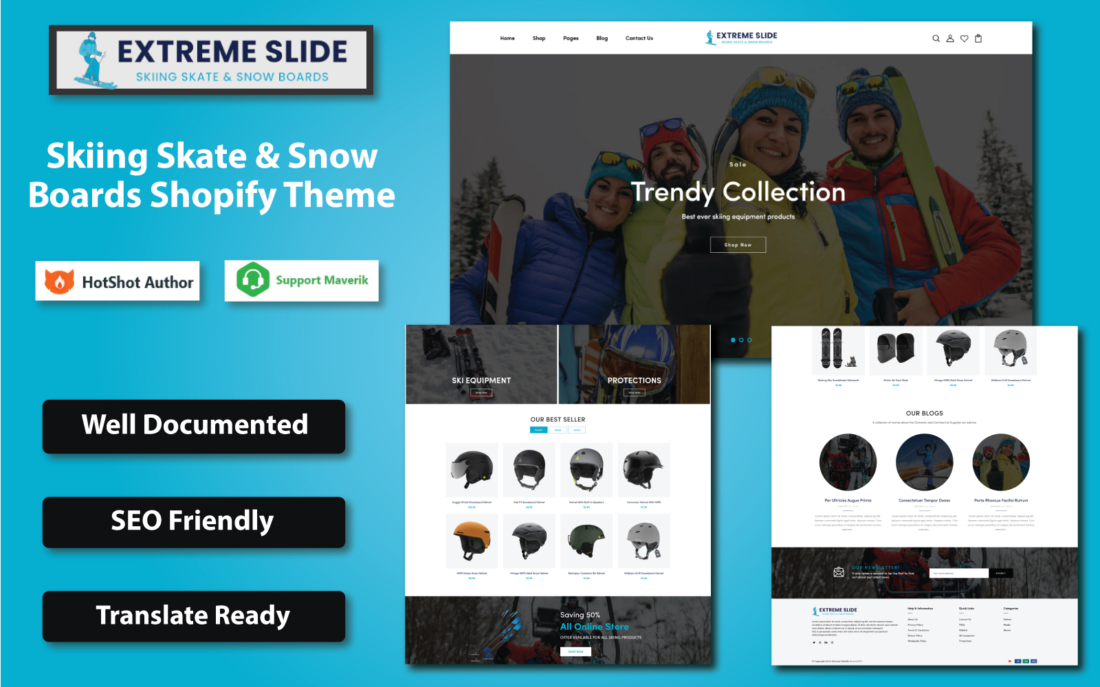 Extreme Slide - Skiing Skate & Snow Boards Shopify Theme