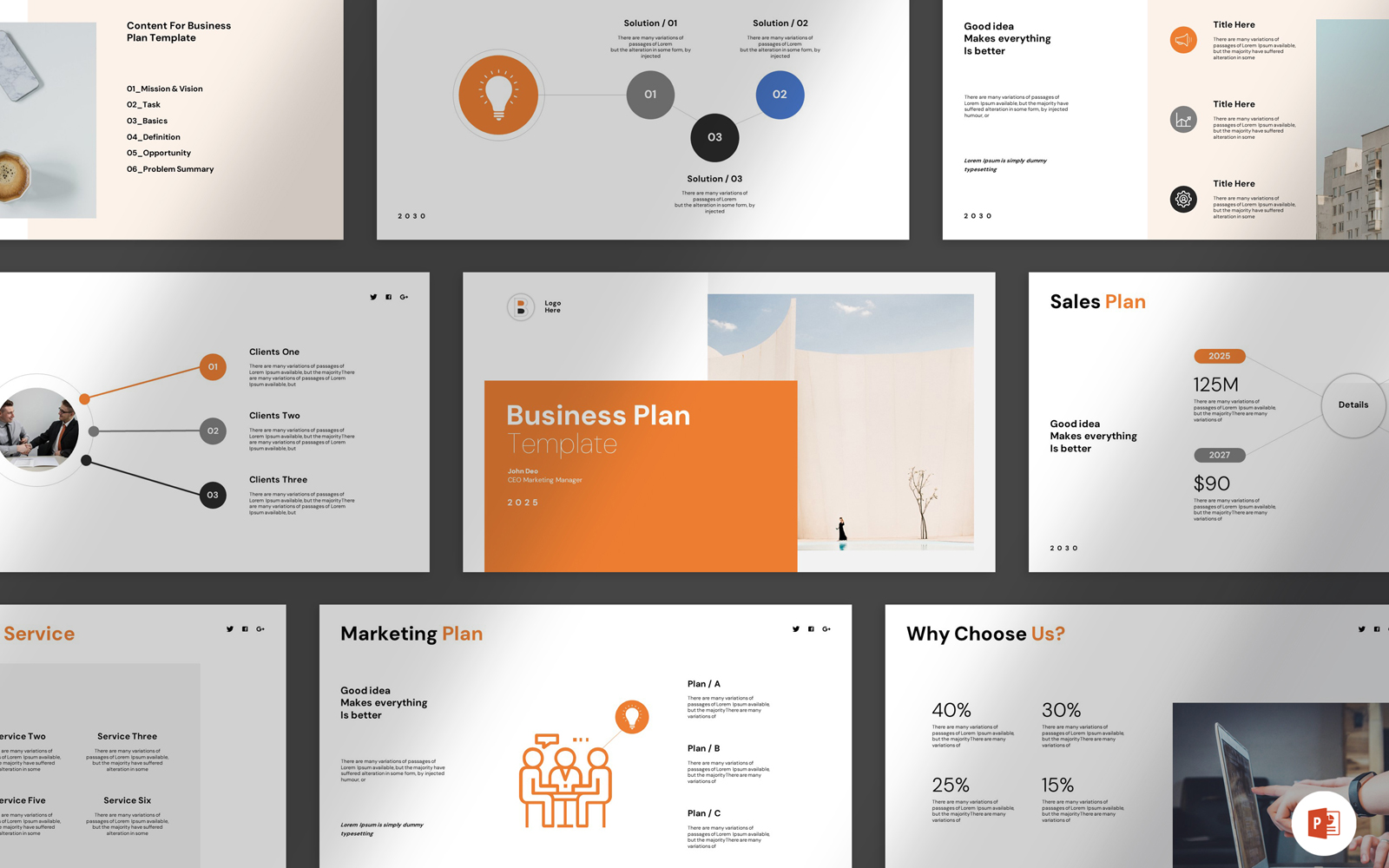 Business Plan Powerpoint Template Design