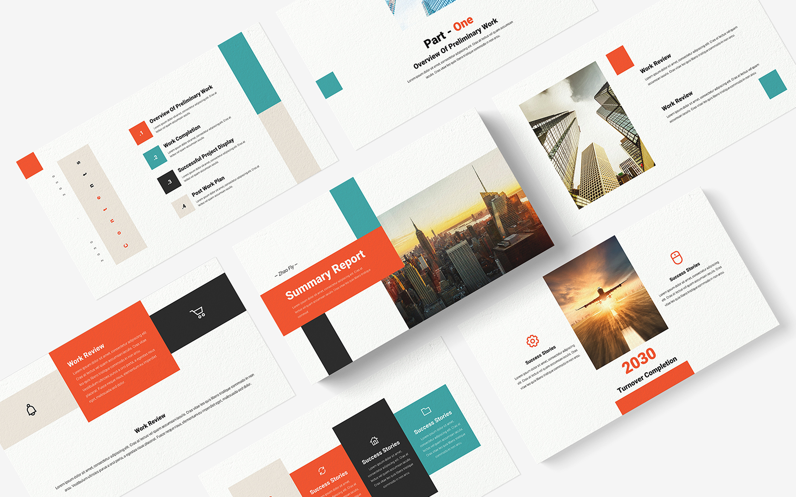 Simple Business Company Summary Report PowerPoint Template