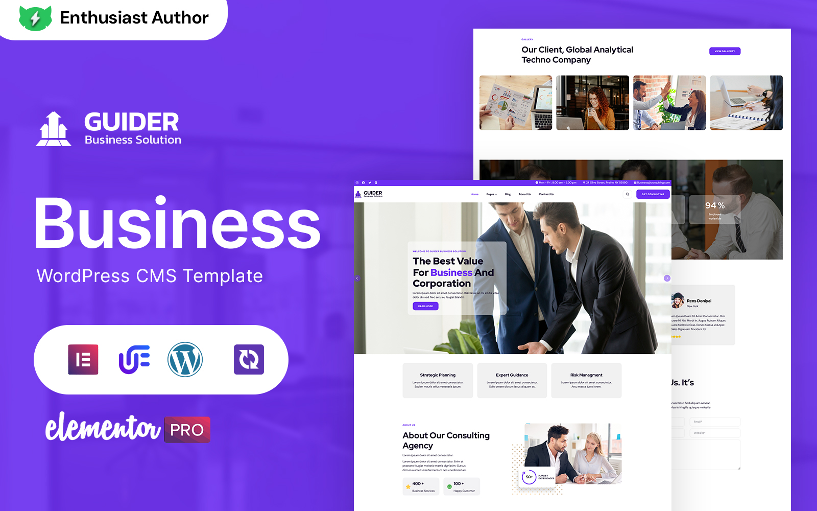 Guider - Consulting Business & Services WordPress Elementor Theme