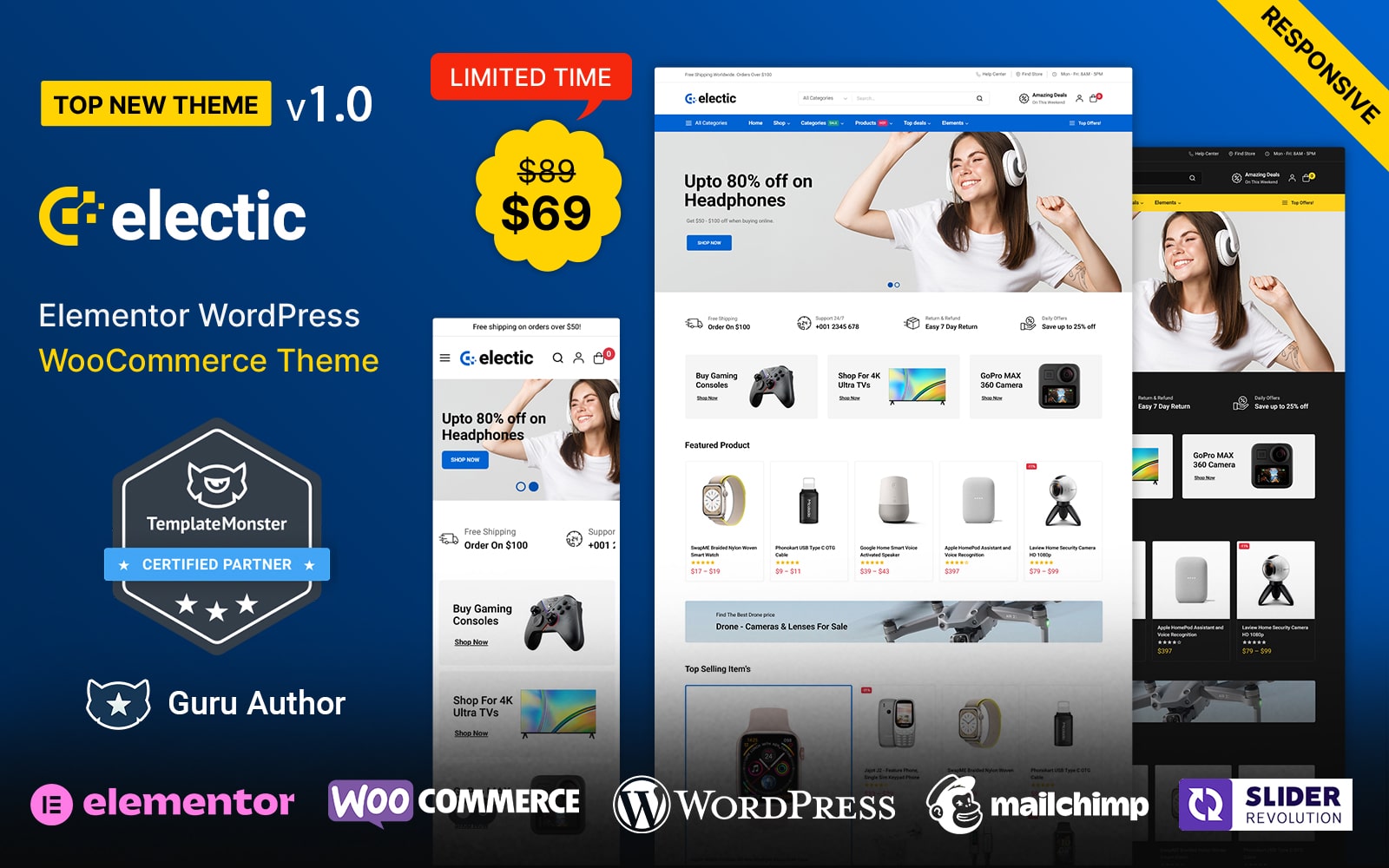 Electic - Electronics and Computer and Tech Store Elementor WooCommerce Theme