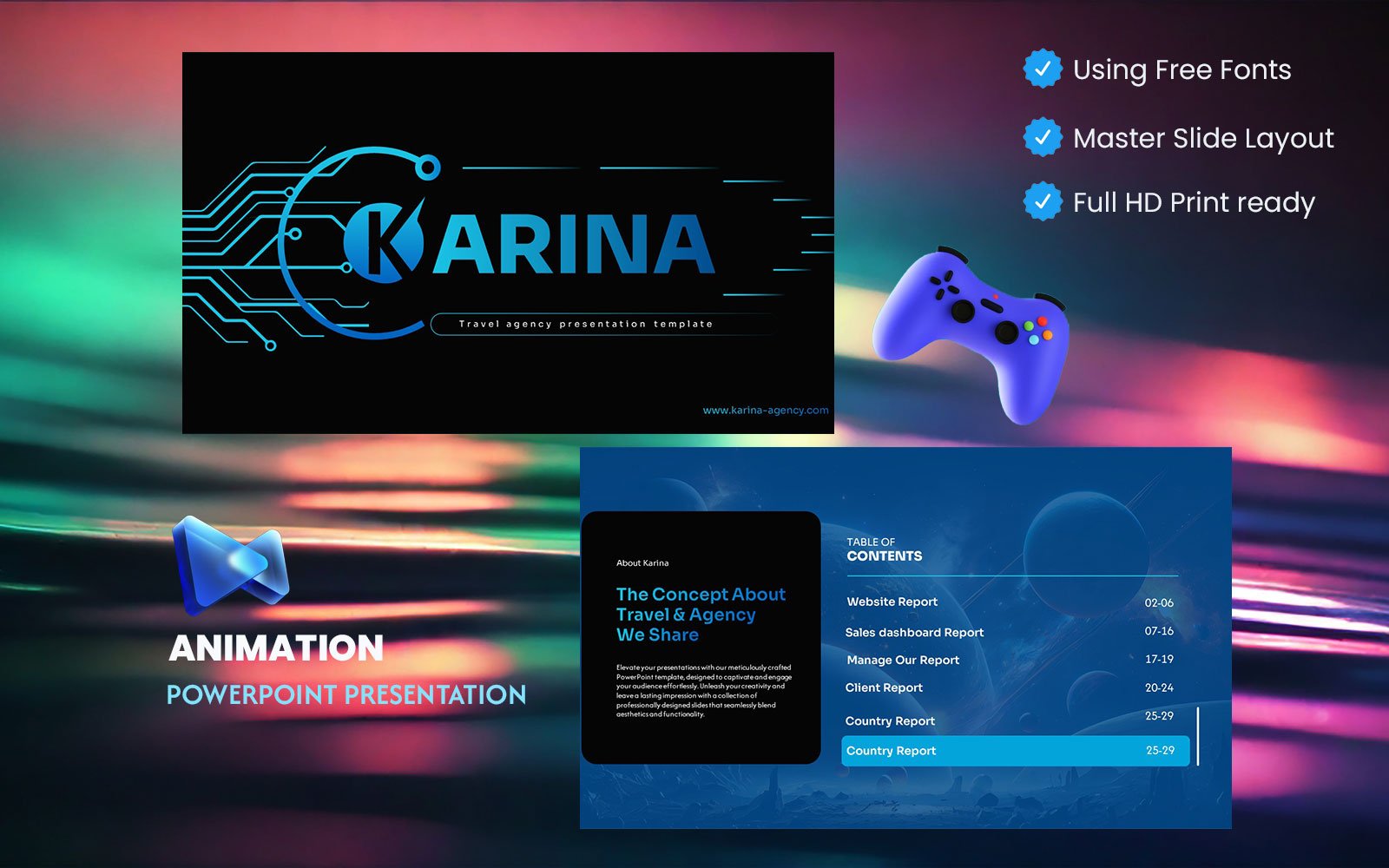 Karina Travel Agency Animated PowerPoint Presentation Template