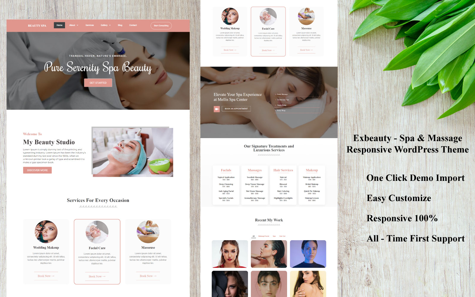 Exbeauty - Spa & Massage  Responsive WordPress Theme
