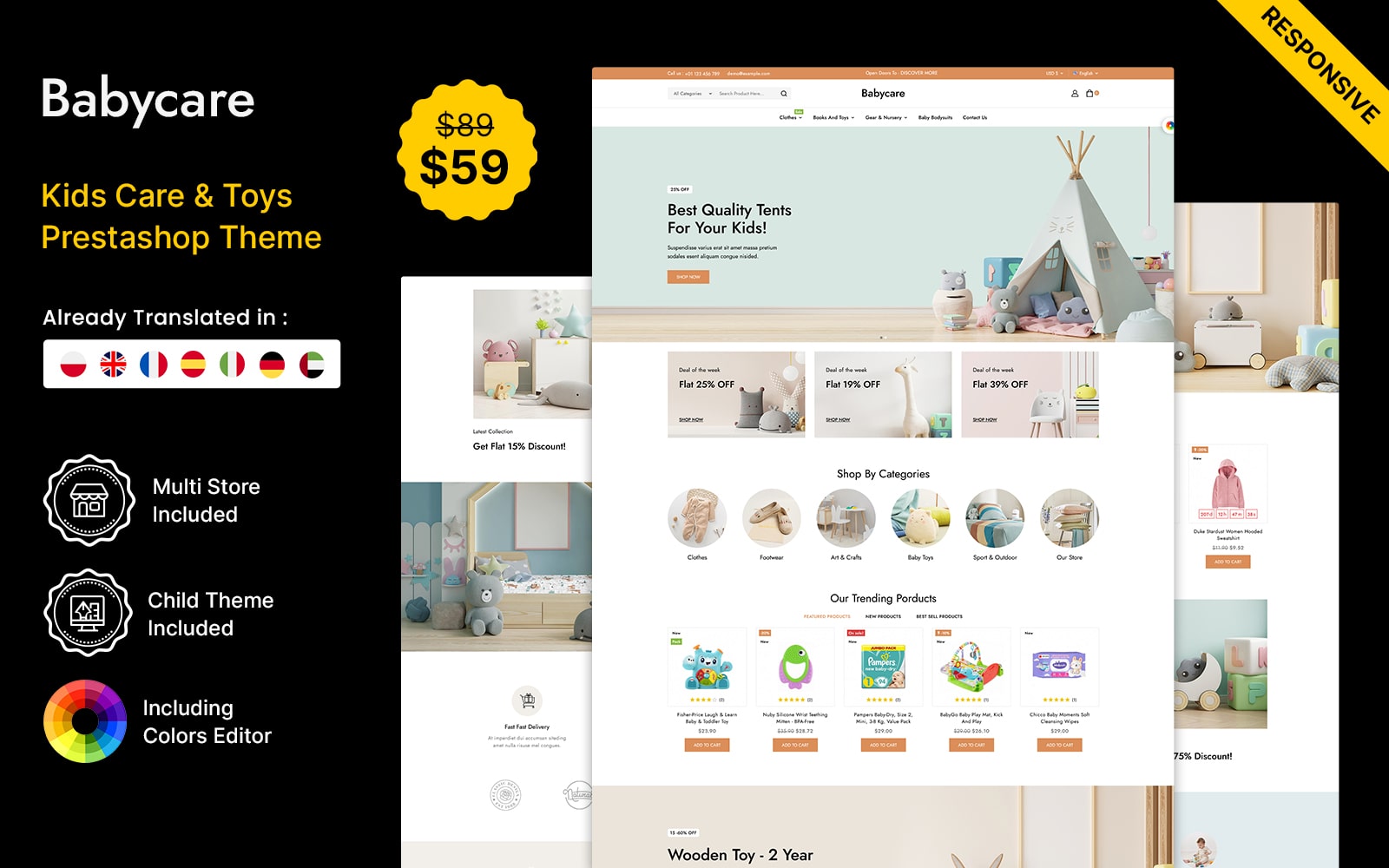BabyCare - Kids Fashion and Toys and Baby Store PrestaShop 8 Theme