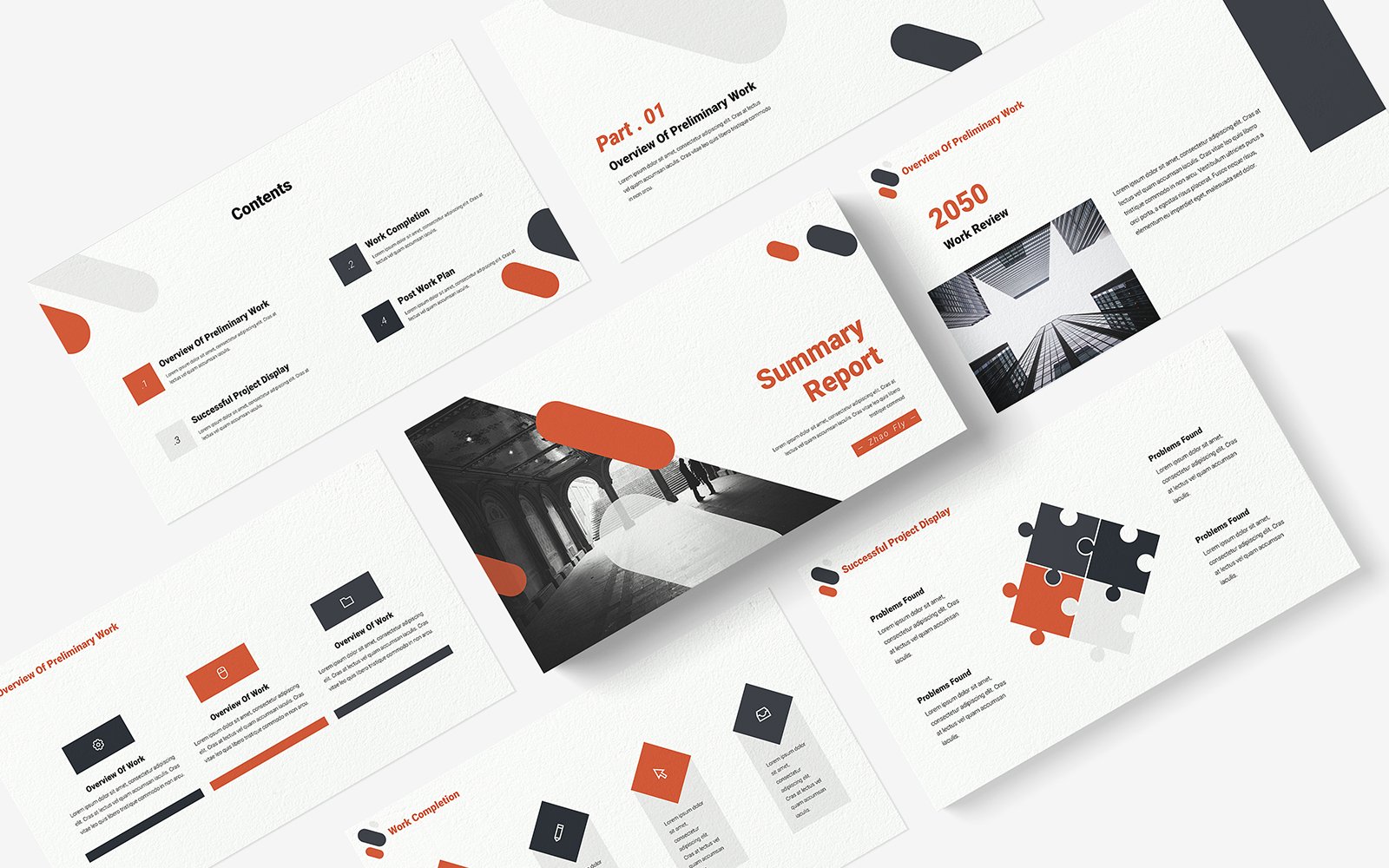 Simple Company Summary Report PowerPoint Template