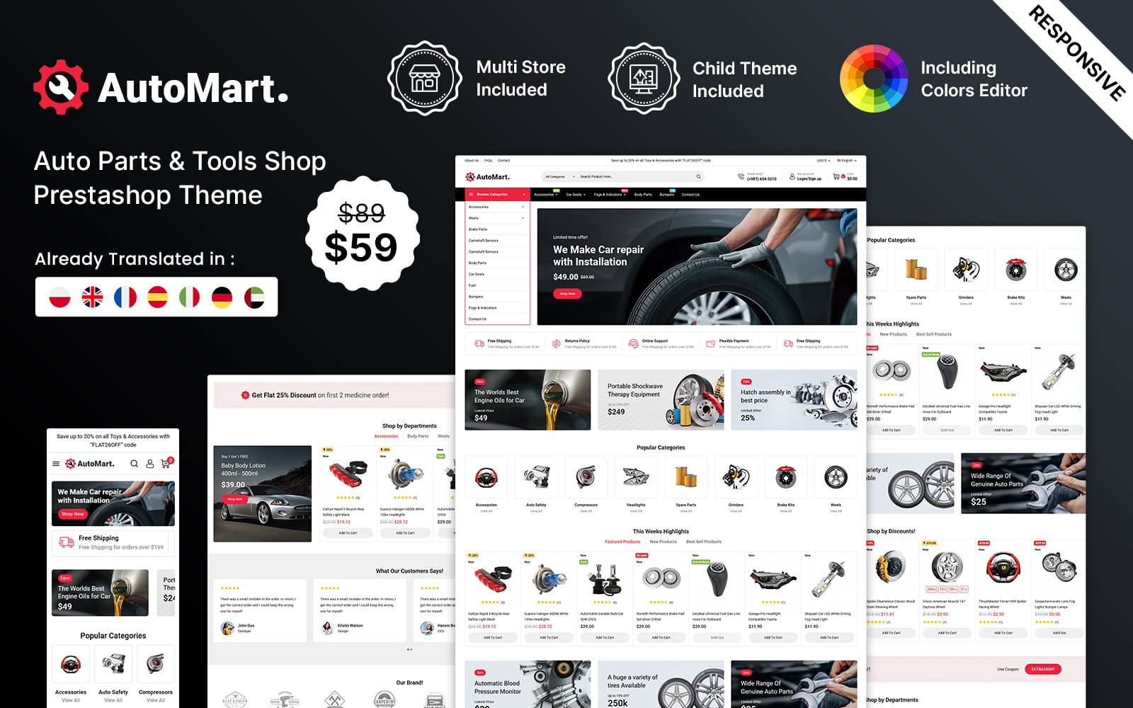 AutoMart - Auto Spare Parts and Tools Store PrestaShop Theme