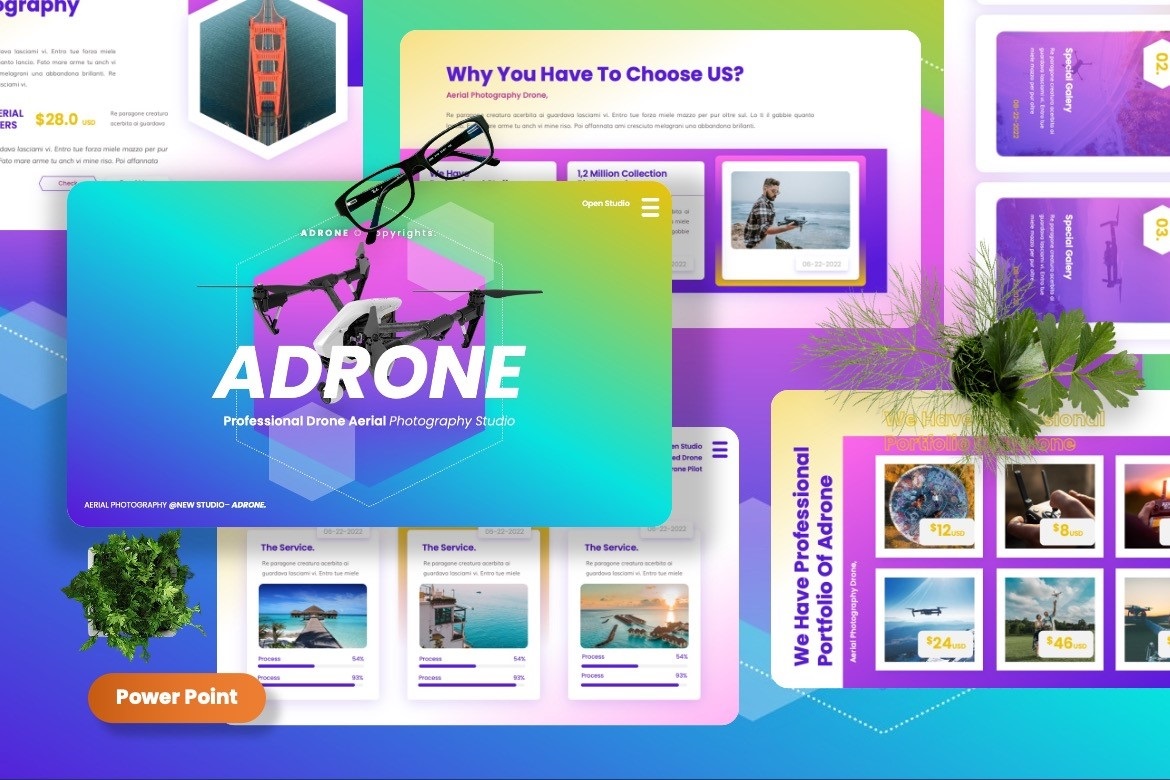 Adrone - Drone Aerial Photography Powerpoint Templates
