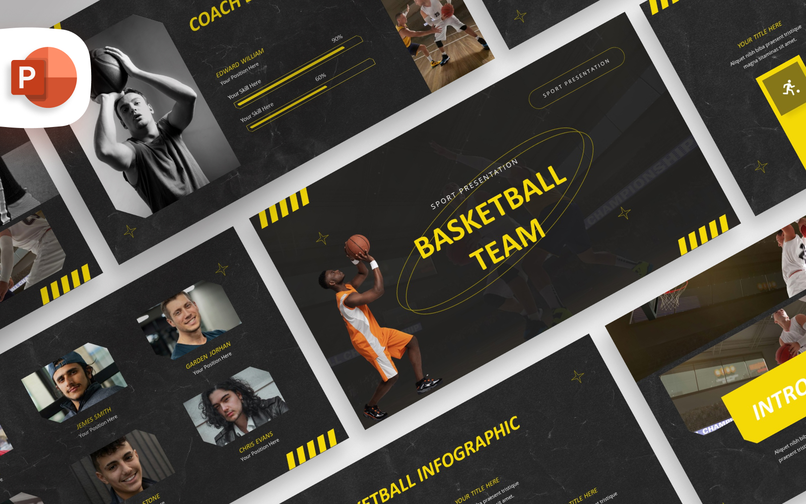 Modern Basketball Team PowerPoint Template