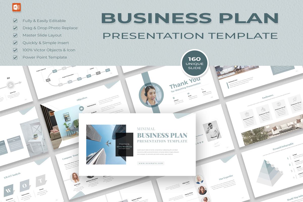 Minimal Business Plan Presentation Layout