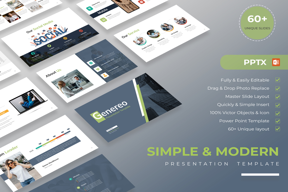Simple And Modern Presentation Template Layout
