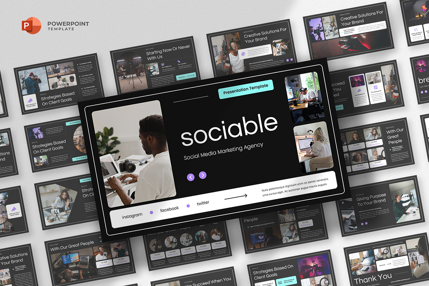 Sociable - Social Media Marketing Powerpoint Template