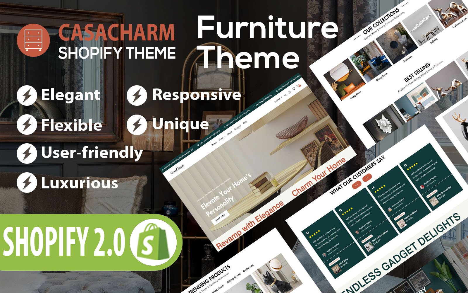 CasaCharm - Furniture & Interior Decor Multipage Minimalistic Shopify Theme - RTL Support